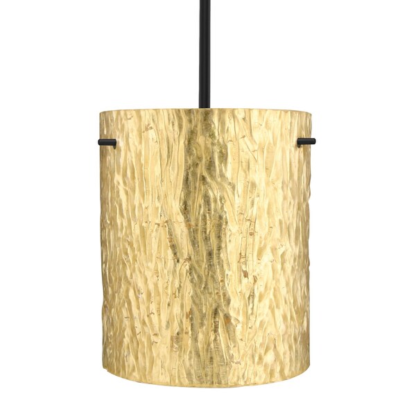 Besa Lighting Besa Tamburo 8 Stem Pendant, Stone Gold Foil, Black Finish, 1x 11W LED 1TT-4006GS-LED-BK - main