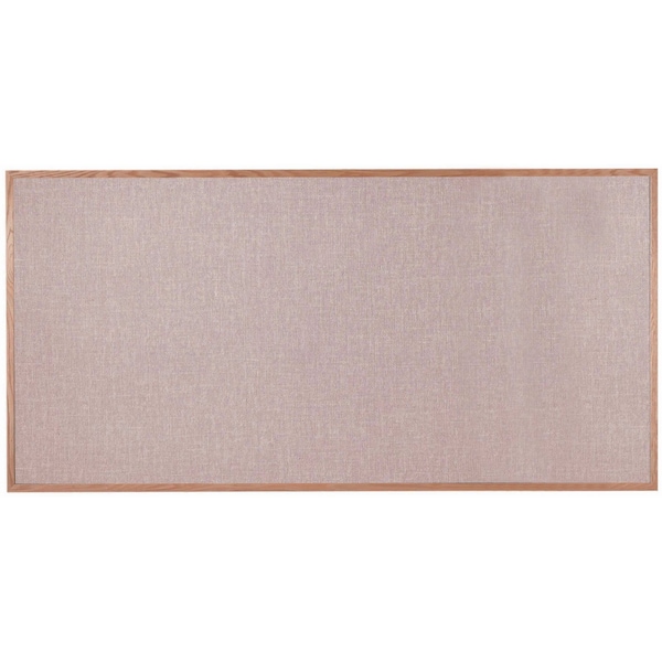 Aarco Designer Fabric Bulletin Board w/ an Oak Frame, Frame: Clear Lacquer, Board: Quartz 48''Hx96''W OF4896005 - main