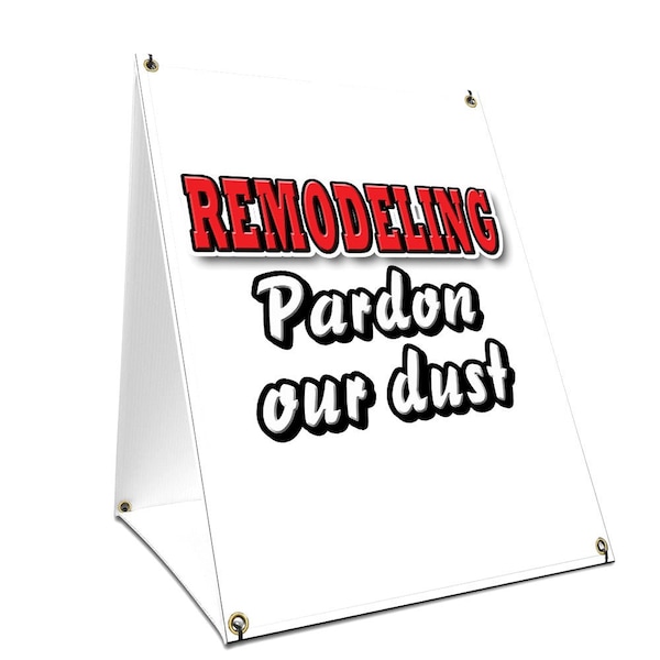 Signmission Remodeling Pardon Our Dust, 36 Inch x 24 Inch A-frame Yard Sign, Plastic Sign SBC-2436-Remodeling Pardon Our Dust - main