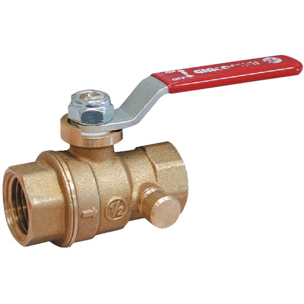 Proline Series ProLine 1/2'' FIP x 1/2'' FIP Brass Ball Valve with Drain 107-753NL - main