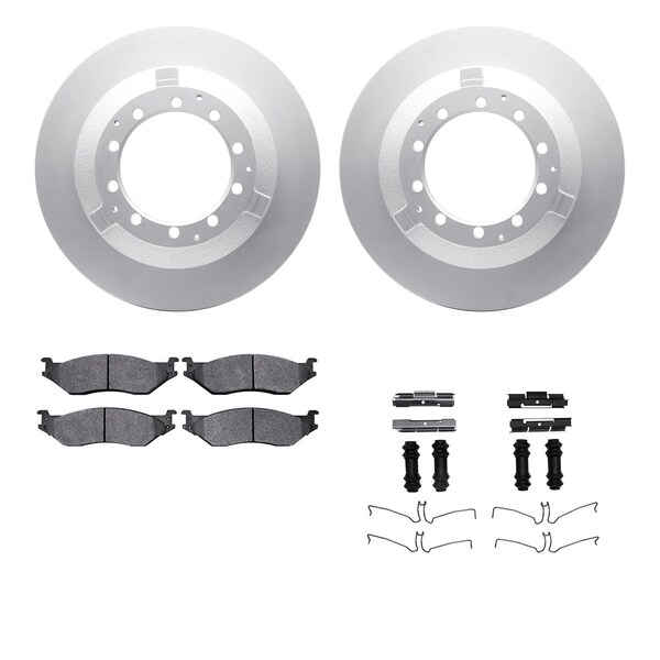 Dynamic Friction Co DFC GEOSPEC Coated Rotor- Heavy Duty Brake Pad includes Hardware 4412-40020 - main