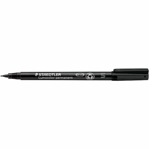 Staedtler Lumocolor Permanent Pen 313 Permanent Universal Pen S - 0.4 mm Super Fine Marker Point, 10PK 313-9 - main
