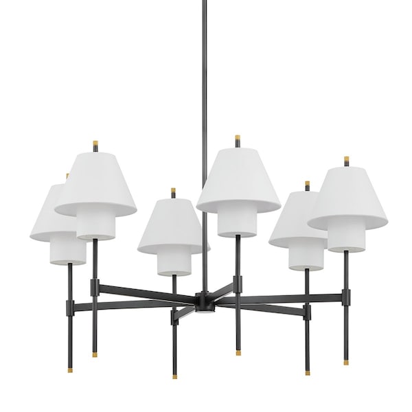 Hudson Valley Lighting Pembrooke & Ives X Glenmoore 6 Light Chandelier 34.75 In. Aged Brass/Bronze PI1899806-AGB/DB - main