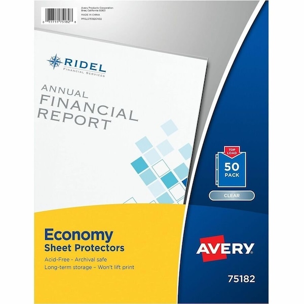 Avery Clear Economy Sheet Protectors, To, PK50 75182 - main