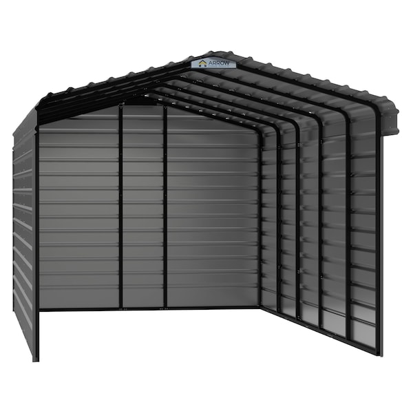 Arrow Storage Products 12 x 24 x 9 ft Charcoal Steel Carport with 3 Wall Kits CPHC122409ECL3 - main