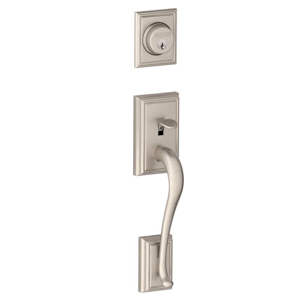 Schlage Residential Entrance Handleset Exterior Only, Addison Style, Satin Nickel F58 ADD 619 - main