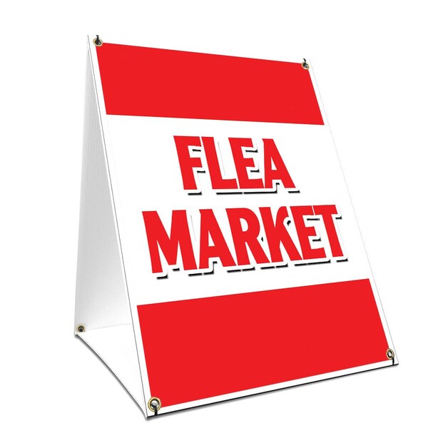 Signmission Flea Market, 24 Inch x 18 Inch A-frame Yard Sign, Plastic Sign SBC-1824-Flea Market - main
