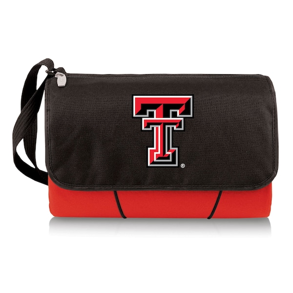 Picnic Time Family Of Brands NCAA Texas Tech Red Raiders Blanket Tote Outdoor Picnic BlanketRed with Black Flap 820-00-100-574-0 - main