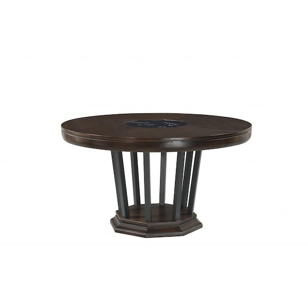 Homeroots 54" X 54" X 30" Tobacco Marble Dining Table 318894 - main