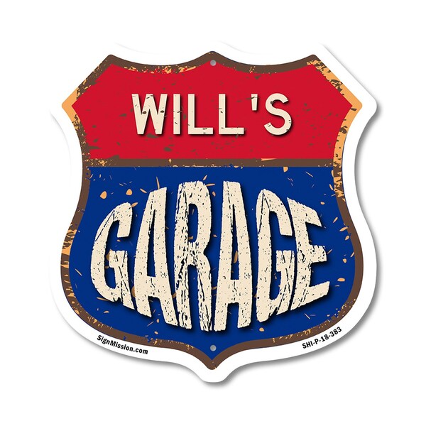 Signmission Will's Garage, 18 Inch X 18 Inch, Plastic Sign SHI-P-18-383-WILL - main