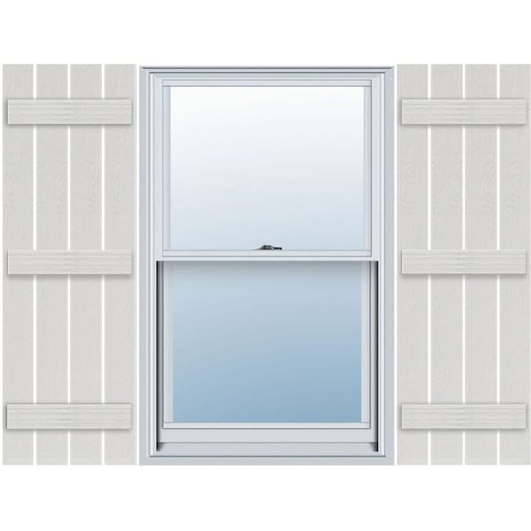 Ekena Millwork Timberthane Faux Rustic Four Board Spaced Board-n-Batten Faux Wood Shutters (Per Pair), 23"W x 83"H FBS06S23X083RUF - main