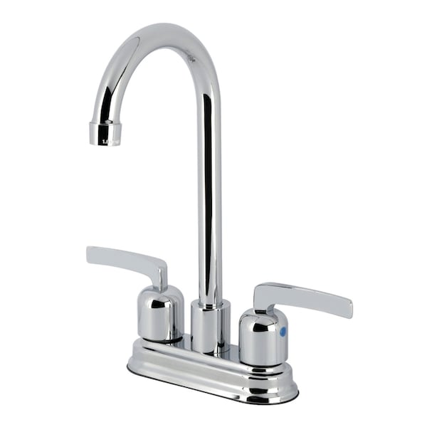 Kingston Brass Double-Handle 4" Centerset High-Arc Bar Faucet, Polished Chrome FB8491EFL - main