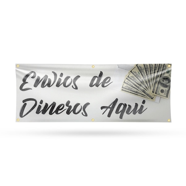 Signmission Envios de Dineros Aqui, 24 Inch x 72 Inch, Vinyl Banner B-72-30561 - main
