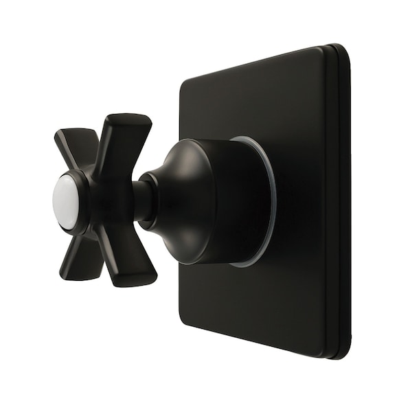 Kingston Brass Single-Handle Six-Way Diverter Valve with Square Trim Kit, Matte Black KS4040ZX - main