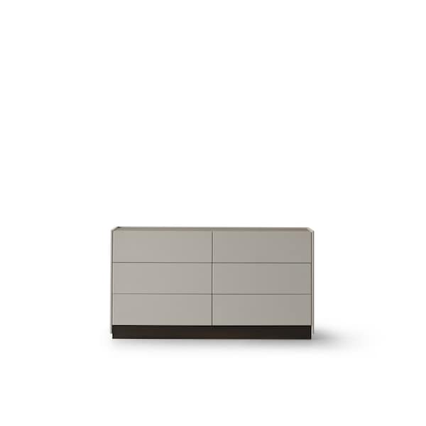 Homeroots 60" Gray Wood Six Drawer Double Dresser 714489 - main