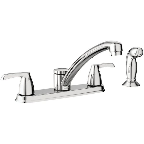 Moen Adler 87046 Kitchen Faucet, 2-Faucet Handle, 6-1/2 in H Spout, Stainless Steel, Chrome 87046/CA87681 - main
