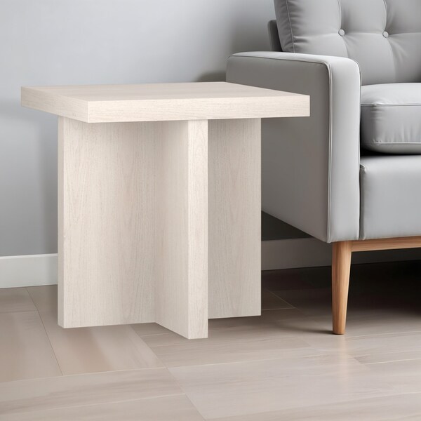 Homeroots 22" Alder White Wood Square End Table 544240 - main