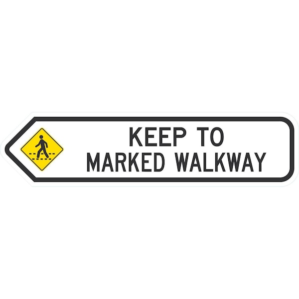 Lyle Keep To Marked Walkway (with Symbol), 24x6, Engineer Grade, White G-14420-EG_24x6 - main