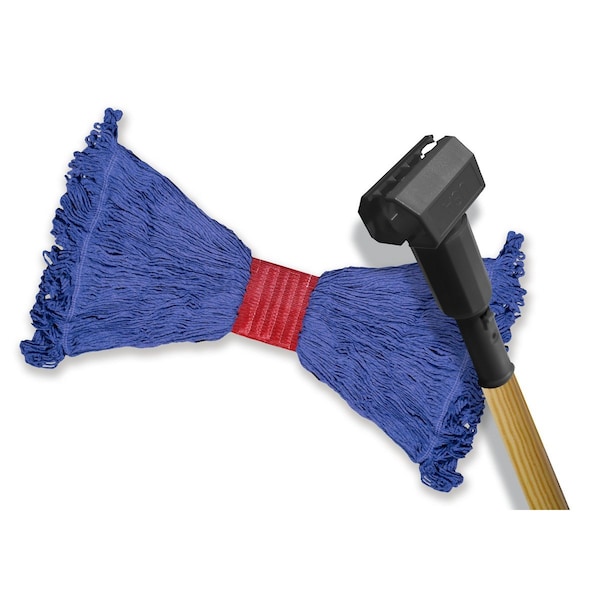 Chief Clean Wood wet mop handle with jaws style connector, large commercial grade wet mop K-JMBLAWO/WMOP - main
