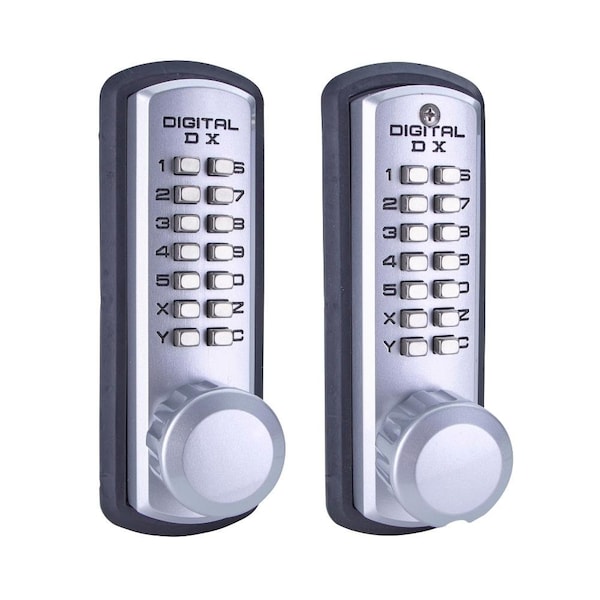 Lockey Mechanical Keyless Digital Deadbolt Lock with Double Combination Satin Chrome Marine Grade Finish 3210SCMGDC - main