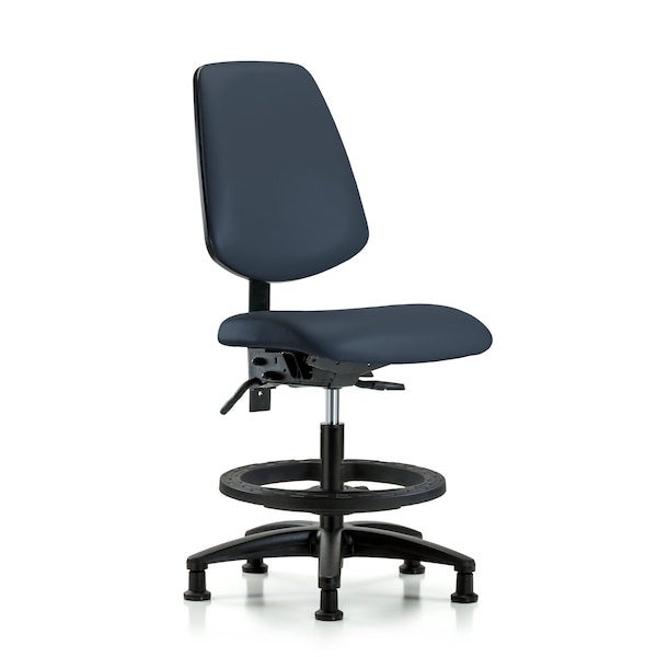 Blue Ridge Ergonomics Medium Bench Chair No Arms, 22" to 29" Height, Vinyl, Imperial Blue BR-VMBCH-MB-RG-T0-A0-BF-RG-8582 - main