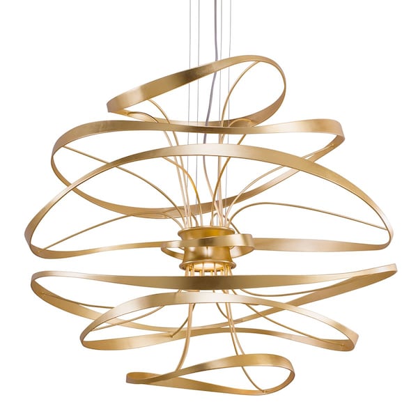 Corbett Lighting Calligraphy 2 Light Chandelier 42 In. Stainless Steel 216-44-GL/SS - main