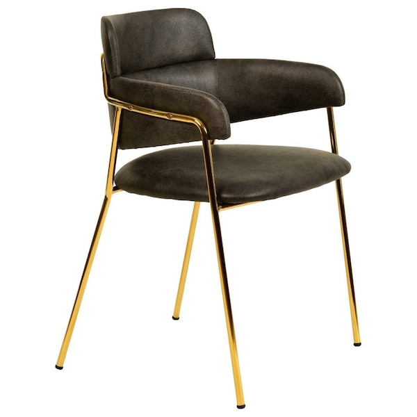 Leisuremod Axis Collection Modern Gold Dining Chair in Charcoal ACG22CH - main