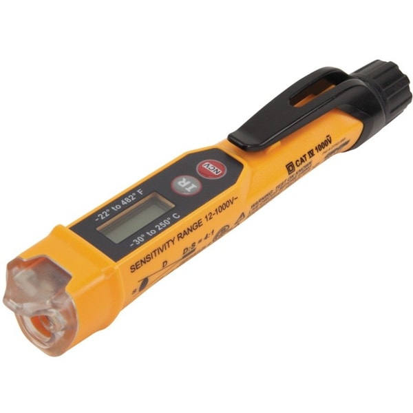 Klein Tools Voltage Tester, 12-1000 AC V, 6 1/4 in Length, Audible, Visual Indication NCVT-4IR - main