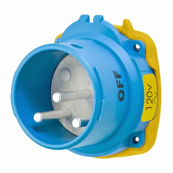Meltric DSN30 INLET POLY BLUE SIZE 2 TYPE 4X IP 69 1P+N+G 30 A 120 VAC 60 Hz 63-38165 - main