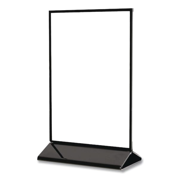 Deflecto Tabletop Sign and Menu Holder, 5 x 7 Insert, Clear with Black Frame 4429 - main