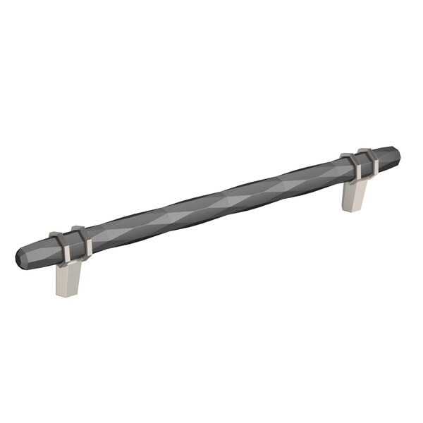 Amerock London 8 in 203 mm Center-to-Center Black Chrome/Satin Nickel Cabinet Pull BP36663BCRG10 - main