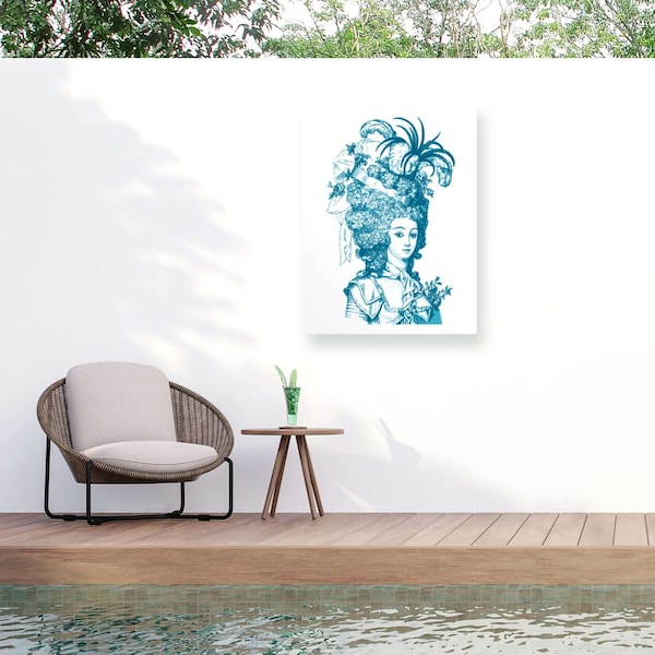 Trademark Fine Art Outdoor Canvas Art Marcus Jules Marie Antoniette Illustration Wall Art for Patios, or Gardens GRL02364-OC2432WR - main