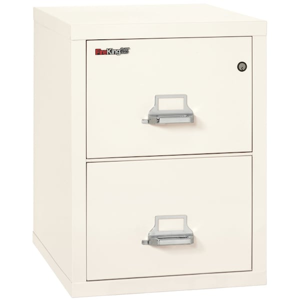 Fireking 2 Drawer, 1 Hr Fire & impact rated, 25" depth Letter Ivory White 2-1825-CIW - main