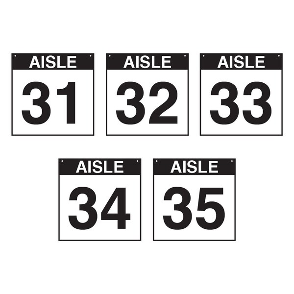 5S Supplies Warehouse Aisle 31-35 Sign - 24in x 24in - SINGLE - NONE - PVC AISLE-31-35-24X24-SINGLE-NONE - main
