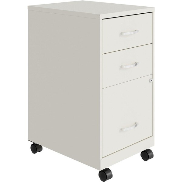 Nusparc 3-Drawer Mobile Organizer Vertical File Cabinet, 14.2" x 18" x 26.7", White NPRVF318CMWE - main