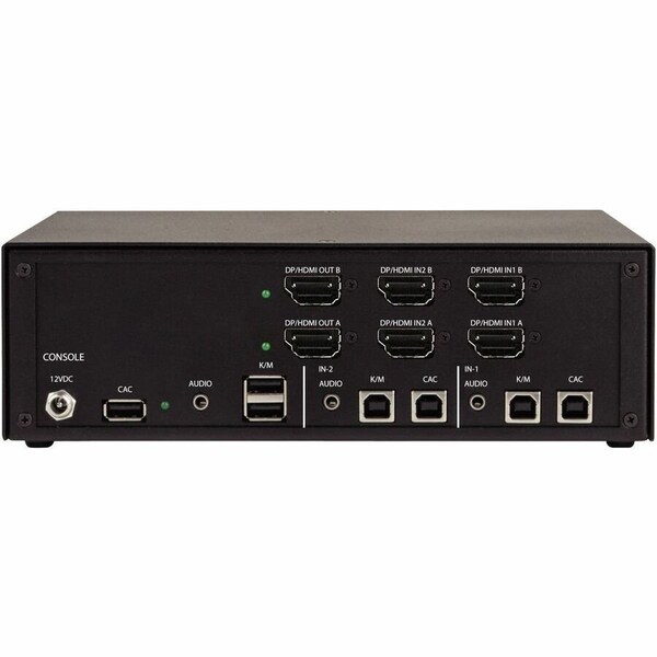 Black Box BLACK BOX NIAP4 SECURE KVM SWITCH, 2 PORT DUAL HEAD HDMI/DP COMBO, CAC, NON-CANCELABLE, NO KVS4-2002HVX - main