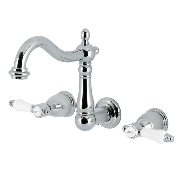Kingston Brass Double-Handle Wall Mount Bathroom Faucet, Polished Chrome KS1251BPL - main