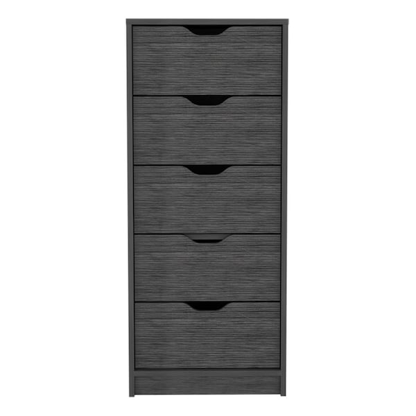 Homeroots 18" Gray Five Drawer Standard Chest 546382 - main
