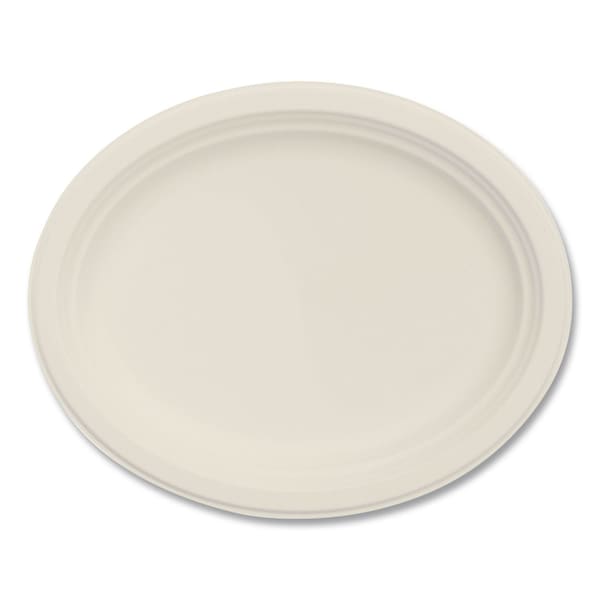 Dart Compostable Molded Fiber Dinnerware, ProPlanet Seal, Platter, 12" Diameter, Natural, 500PK 12FBRPLR1 - main