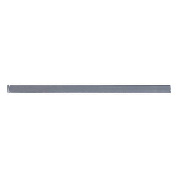 Apollo Tile Flint Gray 0.6 in x 12 in Glass Glossy Pencil Liner Tile Trim 0.5 sqft/case, 10PK APLICL88P19A - main