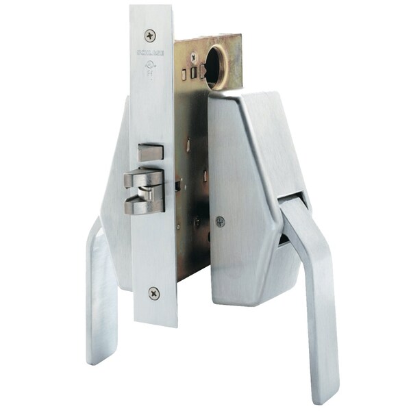 Schlage Hospital Push/Pull Mortise Latch, Entrance/Office Function, ASA Strike, Satin Chrome HL6-9050 626 - main