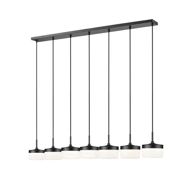 Z-Lite Renaud Matte Black 7 Light Linear Chandelier 827P6-7L-MB-LED - main