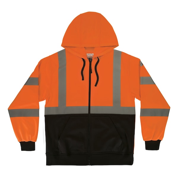 Ergodyne M Orange Type R, Class 3 Essential Hi-Vis Zip-Up Hoodie 8312BK - main