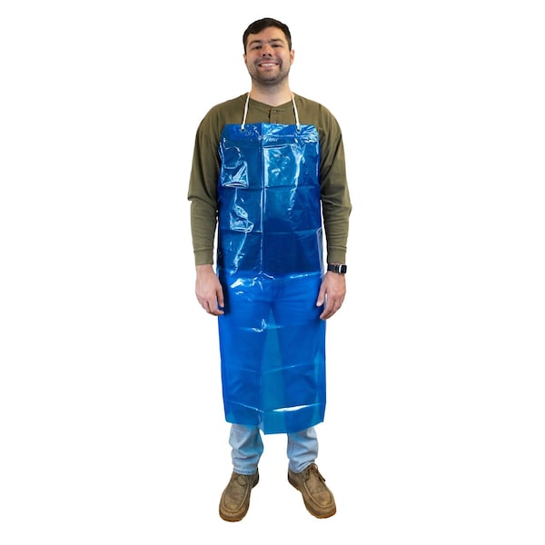 Action Jps VA, Apron, Unhemmed, 35"x 44", Grommets, 6 Mil, Blue, 100PK NVA45B6 - main