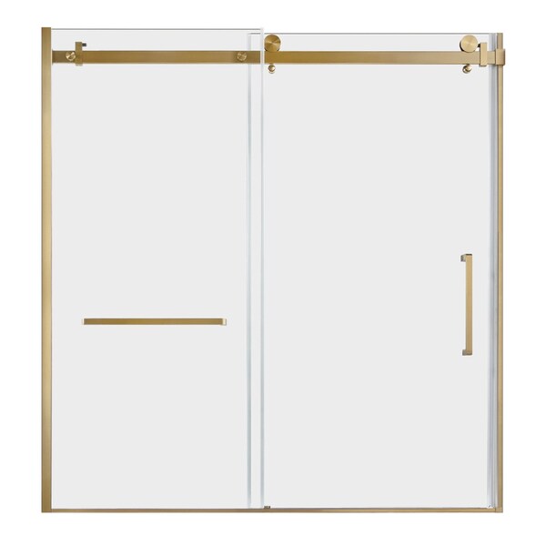 Kingston Brass 60" W x 60" H Right Handed Tub Door, Brushed Brass SSD60608SR7 - main