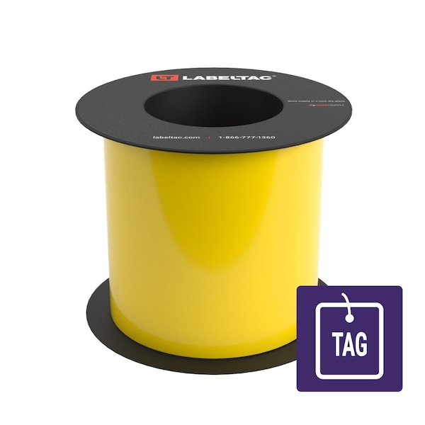 Labeltac Tear-Resistant Tag Stock 5in x 100ft LT9, Yellow LT501TAG-C - main