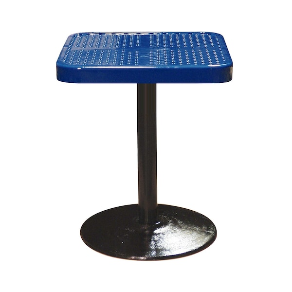 Leisure Craft 24" Square Perforated Pedestal Table, Portable, 30"H, Navy SQ24TAB30-NAVY - main