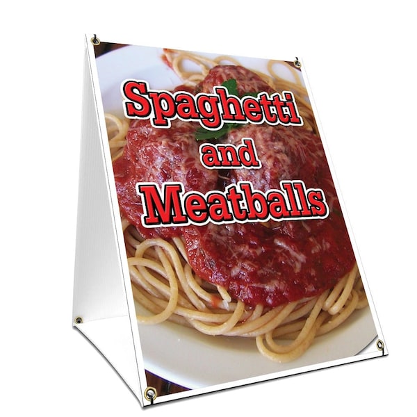 Signmission Spaghetti And Meatballs, 36 Inch x 24 Inch A-frame Yard Sign, Plastic Sign SBC-2436-Spaghetti And Meatballs - main