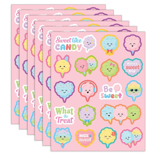 Teacher Created Resources Cotton Candy Smelly Stickers, 108-Piece Set, 6PK 9455 - main