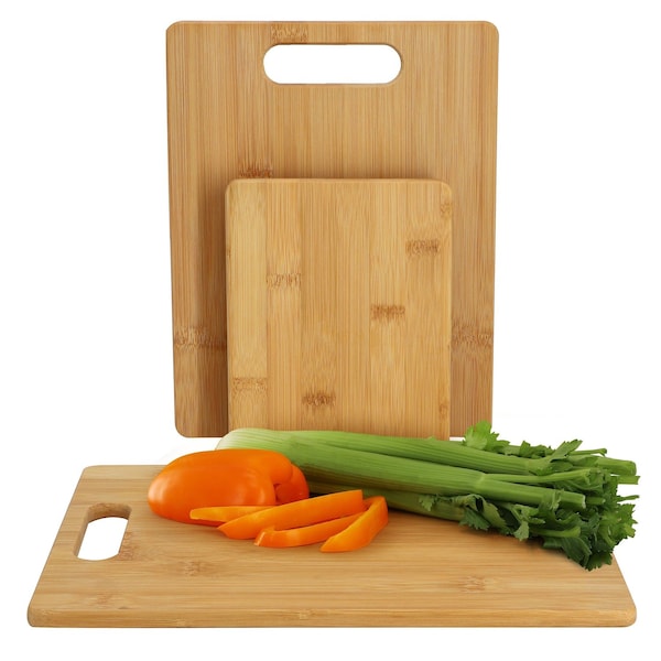 Megachef 3 Piece 8 Inch, 11 Inch, and 13 Inch Bamboo Wood Cutting Board Set 750123377M - main